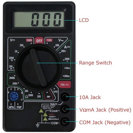 Mighty Max Battery DIGITAL LCD MULTI METER BATTERY TESTER MAX3547840